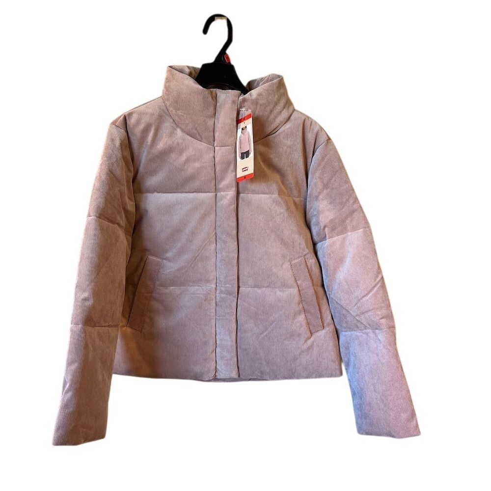 Levi's Women's Pink Quilted Puffer Jacket Size M Winter Zip-Up